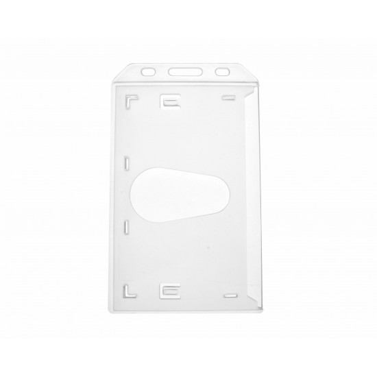 Enclosed Rigid Clear ID Card Holders with Thumb Slot Vertical